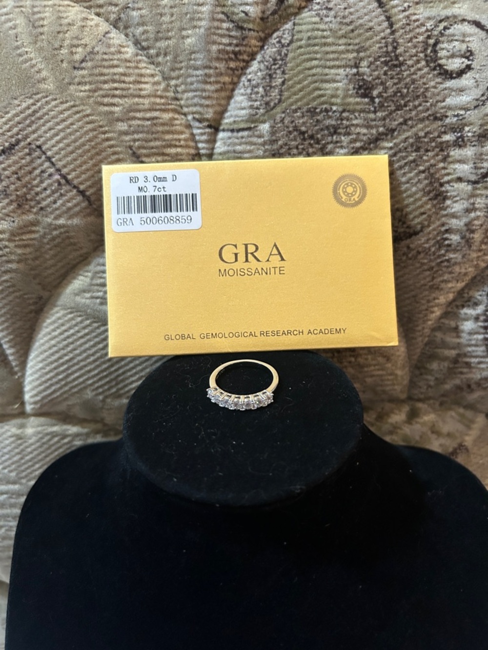 GRA Certified Moissanite Ring - 925 Sterling Silver - Size 7 NEW